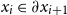 x Subscript i Baseline element of partial differential x Subscript i plus 1