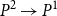 upper P squared right arrow upper P Superscript 1