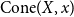 Cone left parenthesis upper X comma x right parenthesis