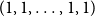 left parenthesis 1 comma 1 comma ellipsis comma 1 comma 1 right parenthesis