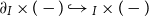 partial differential よ Subscript upper I Baseline times left parenthesis minus right parenthesis right arrow with hook よ Subscript upper I Baseline times left parenthesis minus right parenthesis