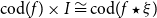 cod left parenthesis f right parenthesis times upper I approximately equals cod left parenthesis f star xi right parenthesis