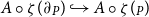 upper A ring zeta left parenthesis partial differential よ Subscript upper P Baseline right parenthesis right arrow with hook upper A ring zeta left parenthesis よ Subscript upper P Baseline right parenthesis