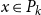 x element of upper P Subscript k