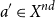 a prime element of upper X Superscript n d