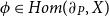 phi element of upper H o m left parenthesis partial differential よ Subscript upper P Baseline comma upper X right parenthesis