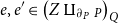 e comma e prime element of left parenthesis upper Z amalgamation or coproduct Subscript partial differential よ Sub Subscript upper P Subscript Baseline よ Subscript upper P Baseline right parenthesis Subscript upper Q Baseline