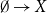 normal empty set right arrow upper X