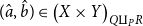 left parenthesis ModifyingAbove a With caret comma ModifyingAbove b With caret right parenthesis element of left parenthesis upper X times upper Y right parenthesis Subscript upper Q amalgamation or coproduct Sub Subscript upper P Subscript upper R