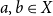 a comma b element of upper X