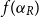 f left parenthesis alpha Subscript upper R Baseline right parenthesis