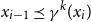 x Subscript i minus 1 Baseline precedes above single line equals sign gamma Superscript k Baseline left parenthesis x Subscript i Baseline right parenthesis