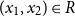 left parenthesis x 1 comma x 2 right parenthesis element of upper R