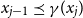 x Subscript j minus 1 Baseline precedes above single line equals sign gamma left parenthesis x Subscript j Baseline right parenthesis