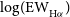 log left parenthesis normal upper E normal upper W Subscript normal upper H alpha Baseline right parenthesis