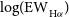 log left parenthesis normal upper E normal upper W Subscript normal upper H alpha Baseline right parenthesis