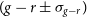left parenthesis g minus r plus or minus sigma Subscript g minus r Baseline right parenthesis