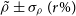 rho overtilde plus or minus sigma Subscript rho Baseline left parenthesis r percent sign right parenthesis