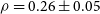 rho equals 0.26 plus or minus 0.05