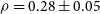 rho equals 0.28 plus or minus 0.05