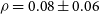 rho equals 0.08 plus or minus 0.06