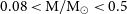 0.08 less than normal upper M divided by normal upper M Subscript circled dot Baseline less than 0.5