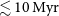 less than or equivalent to 10 normal upper M normal y normal r