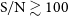 normal upper S divided by normal upper N greater than or equivalent to 100