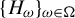 left brace upper H Subscript omega Baseline right brace Subscript omega element of normal upper Omega