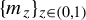 left brace m Subscript z Baseline right brace Subscript z element of left parenthesis 0 comma 1 right parenthesis