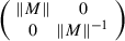 Start 2 By 2 Matrix 1st Row 1st Column StartMetric upper M EndMetric 2nd Column 0 2nd Row 1st Column 0 2nd Column StartMetric upper M EndMetric Superscript negative 1 EndMatrix