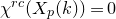 chi Superscript normal r normal c Baseline left parenthesis upper X Subscript p Baseline left parenthesis k right parenthesis right parenthesis equals 0