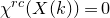 chi Superscript normal r normal c Baseline left parenthesis upper X left parenthesis k right parenthesis right parenthesis equals 0