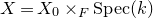 upper X equals upper X 0 times Subscript upper F Baseline normal upper S normal p normal e normal c left parenthesis k right parenthesis