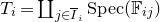 upper T Subscript i Baseline equals coproduct Underscript j element of upper I overbar Subscript i Baseline Endscripts normal upper S normal p normal e normal c left parenthesis double struck upper F Subscript i j Baseline right parenthesis