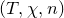 left parenthesis upper T comma chi comma n right parenthesis