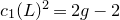 c 1 left parenthesis upper L right parenthesis squared equals 2 g minus 2