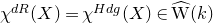 chi Superscript normal d normal upper R Baseline left parenthesis upper X right parenthesis equals chi Superscript normal upper H normal d normal g Baseline left parenthesis upper X right parenthesis element of ModifyingAbove normal upper W With caret left parenthesis k right parenthesis
