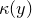 kappa left parenthesis y right parenthesis