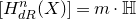 left bracket upper H Subscript normal d normal upper R Superscript n Baseline left parenthesis upper X right parenthesis right bracket equals m dot double struck upper H