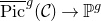 ModifyingAbove normal upper P normal i normal c With bar Superscript g Baseline left parenthesis script upper C right parenthesis right arrow double struck upper P Superscript g
