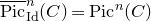 ModifyingAbove normal upper P normal i normal c With bar Subscript normal upper I normal d Superscript n Baseline left parenthesis upper C right parenthesis equals normal upper P normal i normal c Superscript n Baseline left parenthesis upper C right parenthesis
