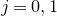 j equals 0 comma 1