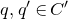 q comma q prime element of upper C prime