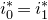i 0 Superscript asterisk Baseline equals i 1 Superscript asterisk