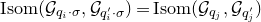 normal upper I normal s normal o normal m left parenthesis script upper G Subscript q Sub Subscript i Subscript dot sigma Baseline comma script upper G Subscript q prime Sub Subscript i Subscript dot sigma Baseline right parenthesis equals normal upper I normal s normal o normal m left parenthesis script upper G Subscript q Sub Subscript j Subscript Baseline comma script upper G Subscript q prime Sub Subscript j Baseline right parenthesis
