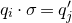 q Subscript i Baseline dot sigma equals q prime Subscript j