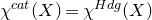 chi Superscript normal c normal a normal t Baseline left parenthesis upper X right parenthesis equals chi Superscript normal upper H normal d normal g Baseline left parenthesis upper X right parenthesis