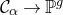 script upper C Subscript alpha Baseline right arrow double struck upper P Superscript g