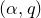 left parenthesis alpha comma q right parenthesis